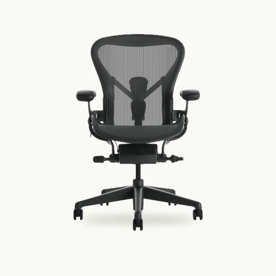 Aeron Chair: Graphite Aeron chair, front three-quarter view