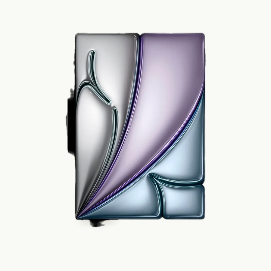 iPad Air 11-inch (M3): iPad Air 11-inch in purple, angled to show the back and the edge