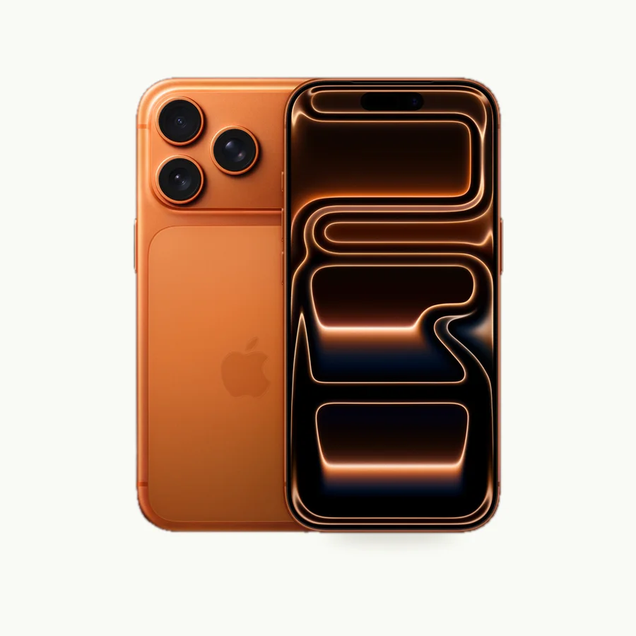 iPhone 17 Pro (256GB): iPhone 17 Pro in orange, shown from the back and the front