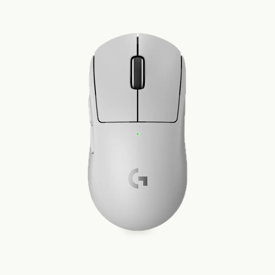 G Pro X Superlight 2 Mouse: White PRO X Superlight 2 gaming mouse, top view