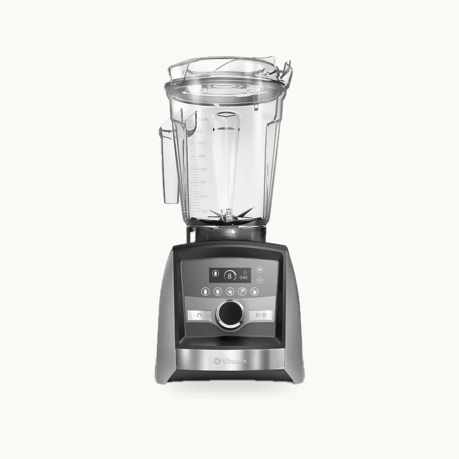 Ascent A3500 Blender: Brushed stainless Ascent A3500 blender with its clear container